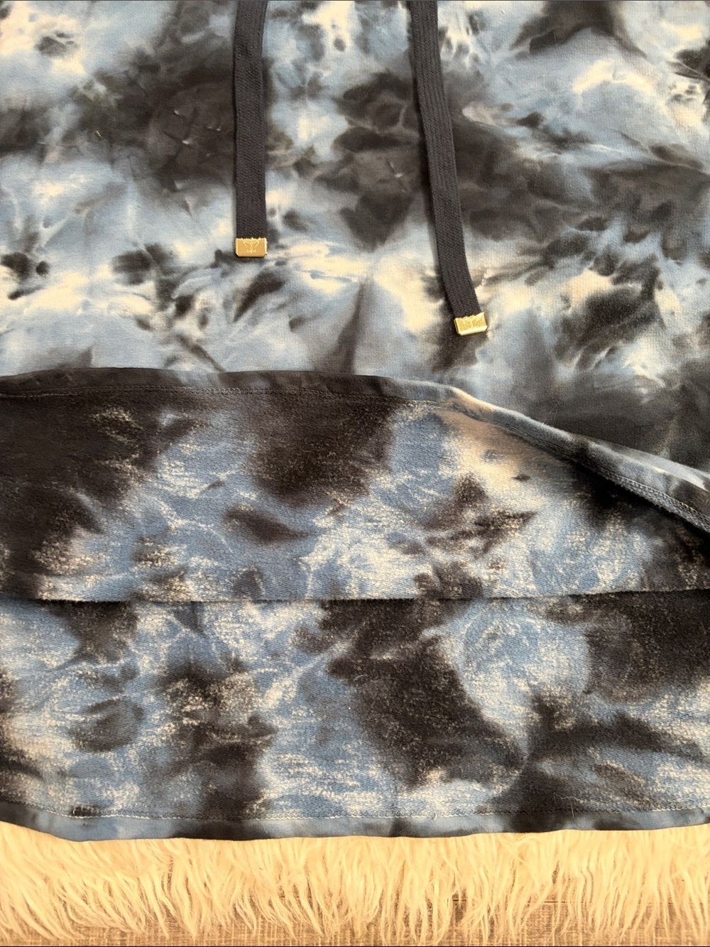 Laila Ali stretch cotton pullover ruched cinched tie dye pullover hoodie XL - Picture 8 of 13